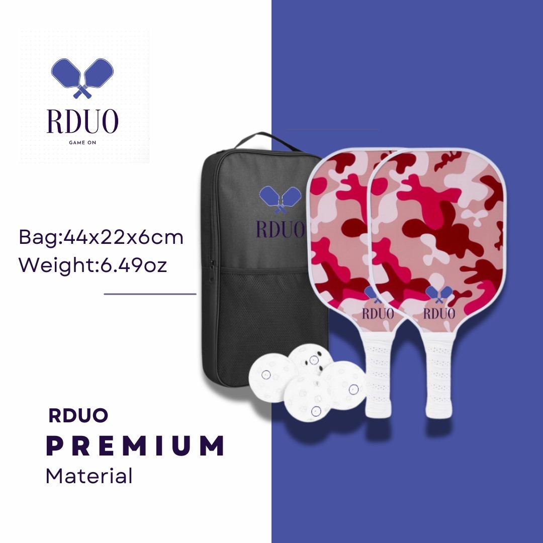 Pickleball Paddle Set | Fiberglass Paddles + Balls | RDUO Sport