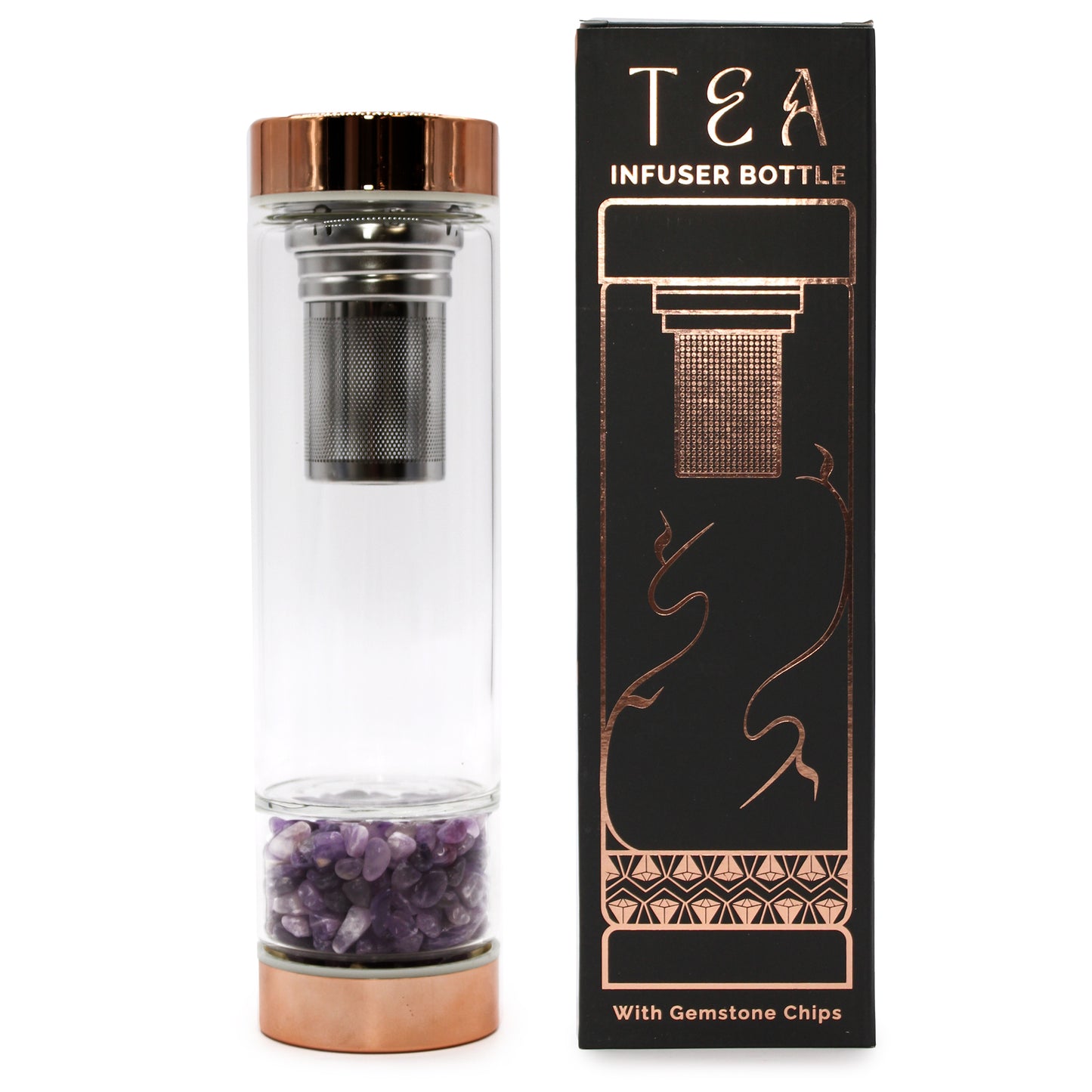 Aura Brew – Crystal Infused Tea Infuser Bottle